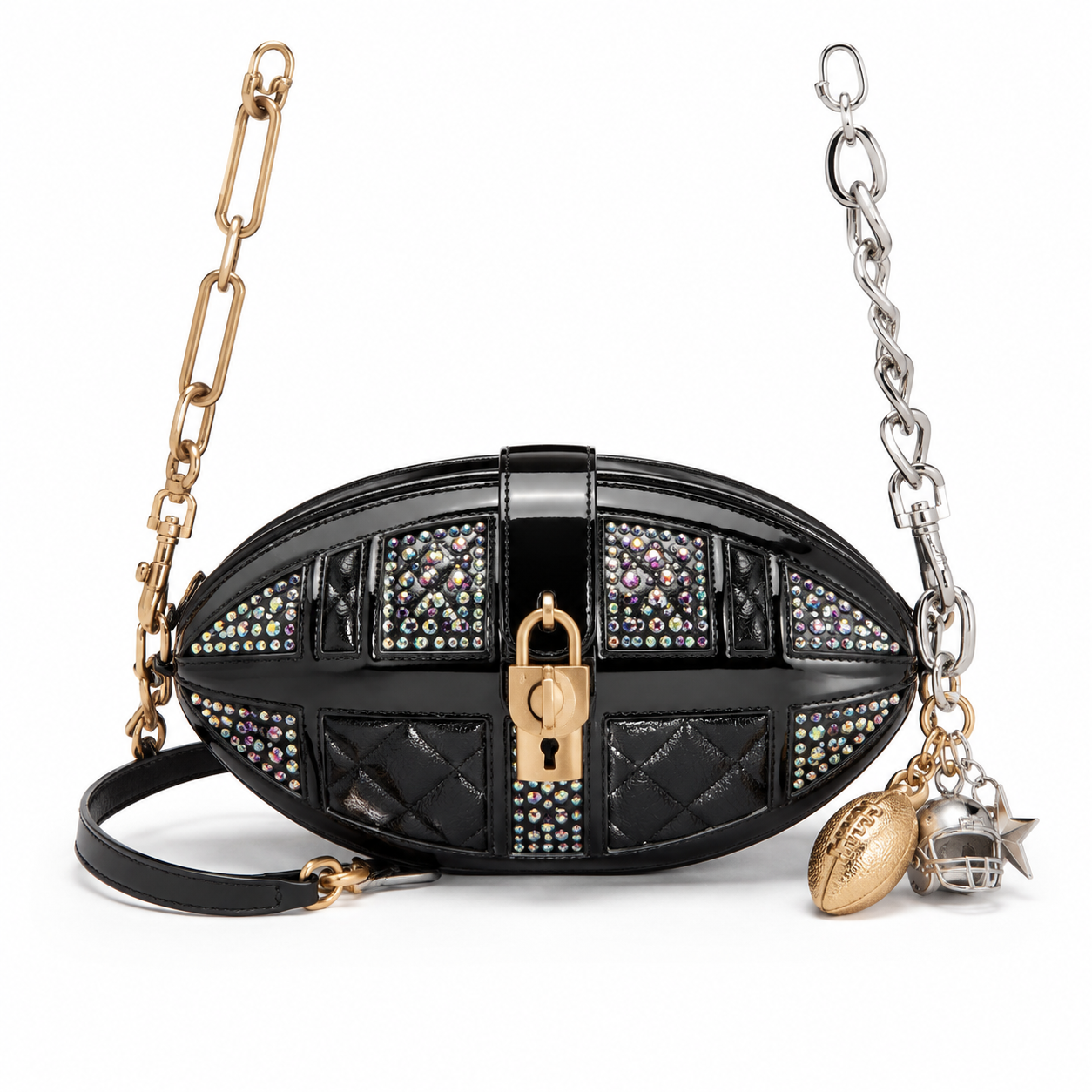 Crystal Football Mini Chain Bag