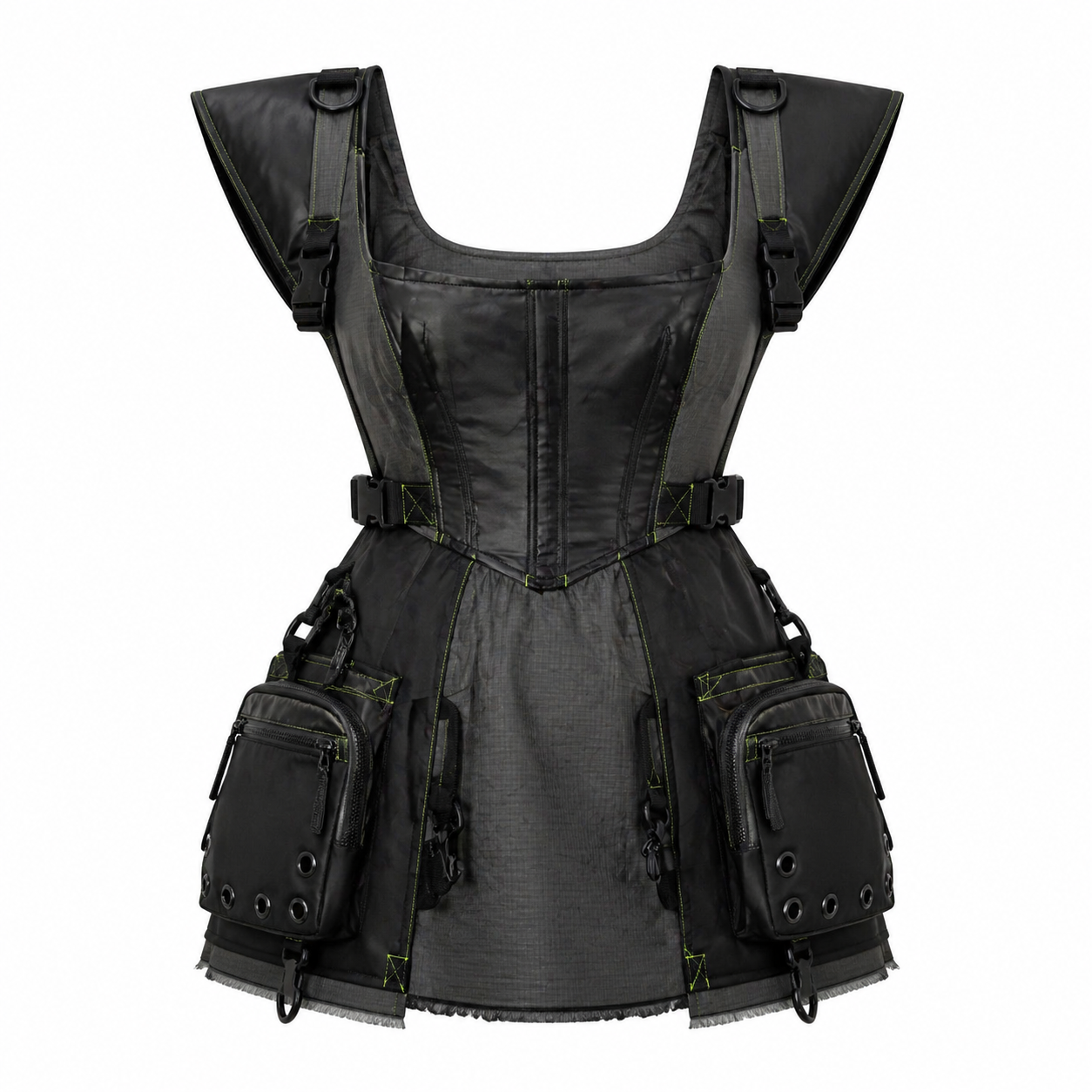 Deconstructed Tech Cargo Mini Dress